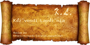 Kövesdi Lavínia névjegykártya